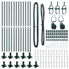 vidaXL Fence Post with Concrete Base 13 pcs Green Powder-Coated Steel 5