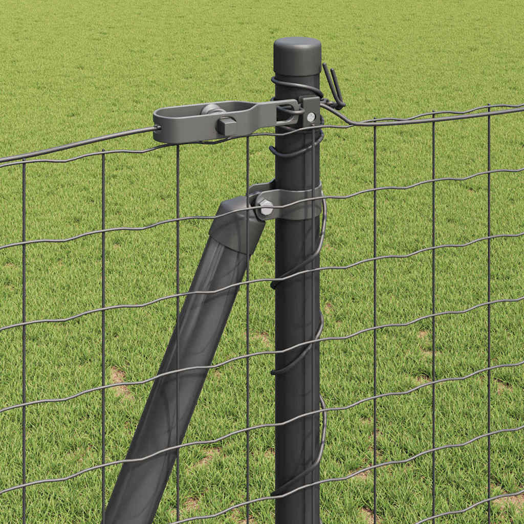 vidaXL Fence Post with Concrete Base 7 pcs Grey Powder-Coated Steel 4