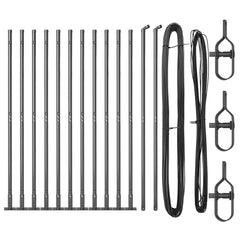vidaXL Fence Post with Concrete Base 13 pcs Grey Powder-Coated Steel 5