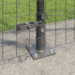 vidaXL Fence Post with Concrete Base 7 pcs Grey Powder-Coated Steel 3
