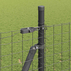 vidaXL Fence Post with Concrete Base 7 pcs Grey Powder-Coated Steel 4