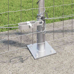 vidaXL Fence Post with Concrete Base 13 pcs Silver Powder-Coated Steel 3
