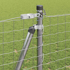 vidaXL Fence Post with Concrete Base 13 pcs Silver Powder-Coated Steel 4