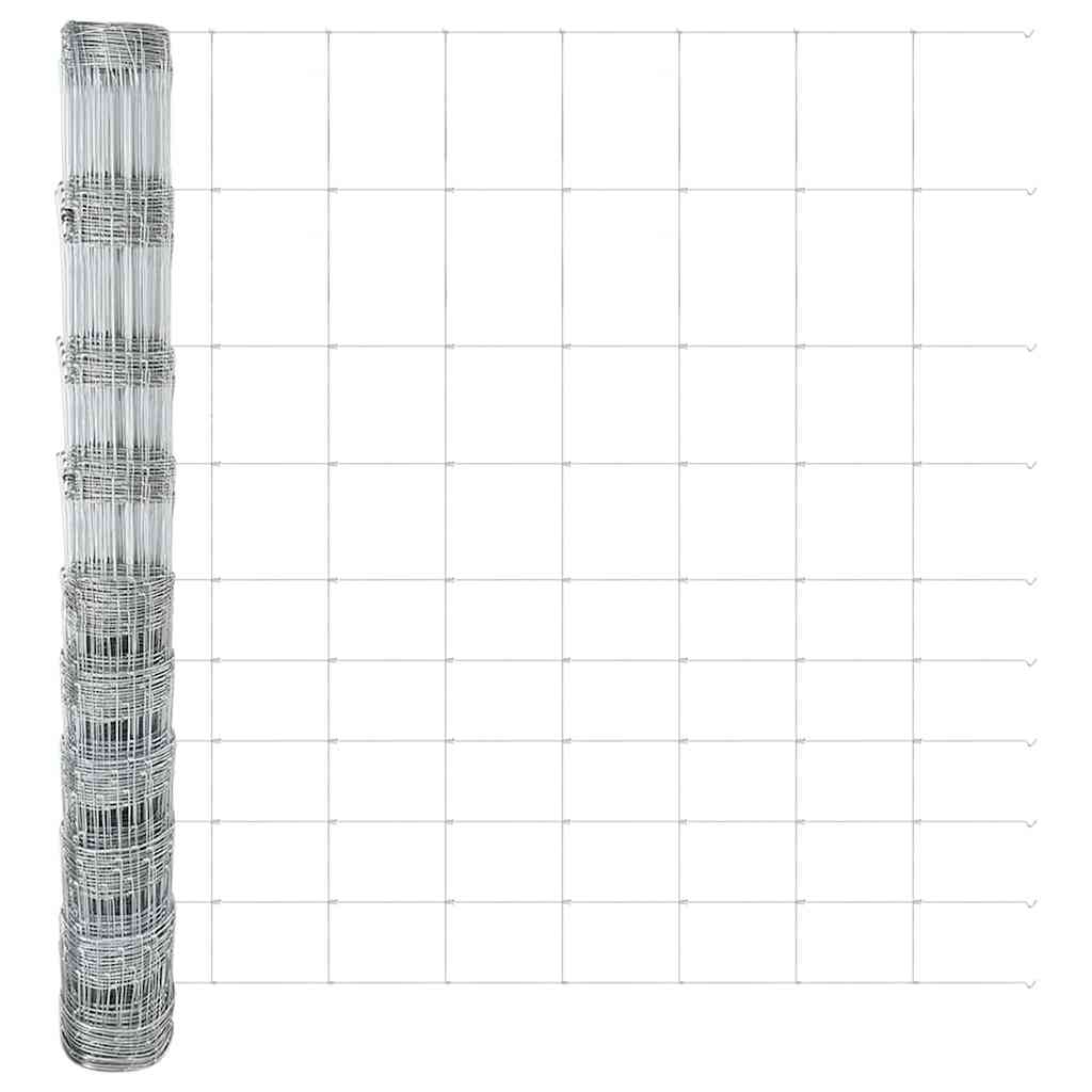 vidaXL Field Fence Silver 5