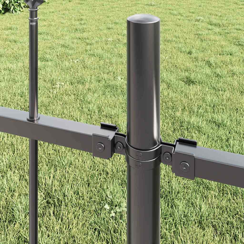 Garden Fence WOERDEN 1.7 x 0.8 m Powder-coated Steel Grey Height 80 cm 170 cm