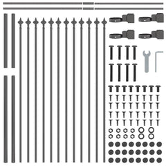 vidaXL Garden Fence WOERDEN 1.7 x 1.2 m Powder-coated Steel Grey 5