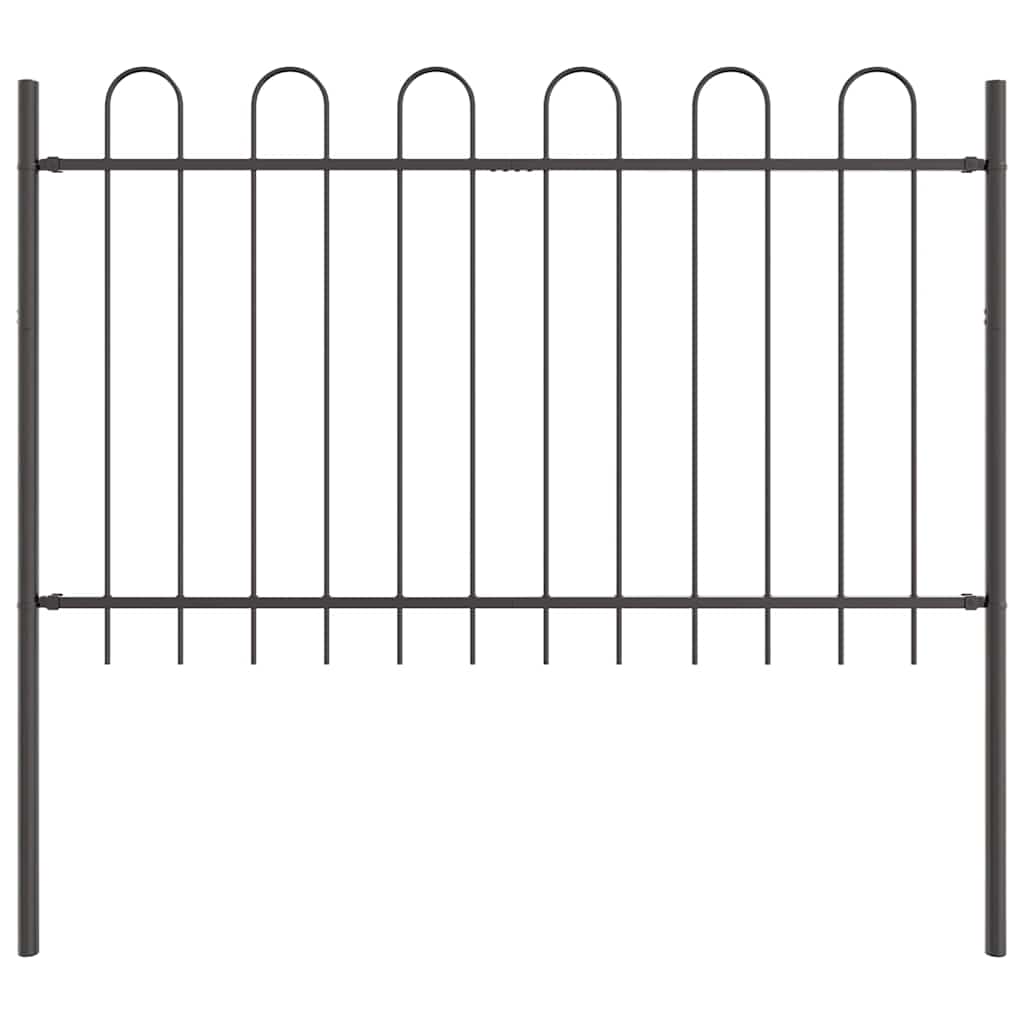 Garden Fence BOXTEL 1.7 x 0.8 m Powder-coated Steel Grey Height 80 cm 170 cm