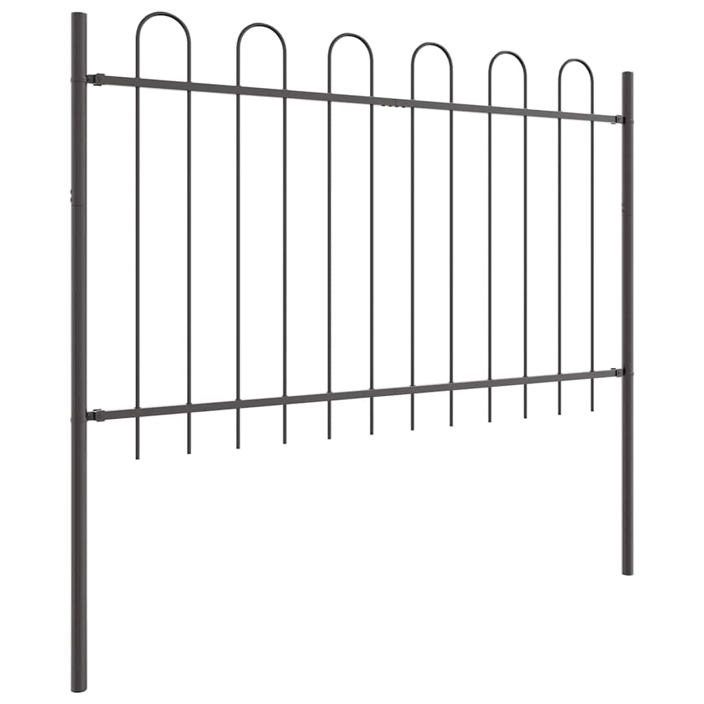 Garden Fence BOXTEL 1.7 x 0.8 m Powder-coated Steel Grey Height 80 cm 170 cm