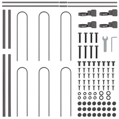 Garden Fence BOXTEL 1.7 x 0.8 m Powder-coated Steel Grey Height 80 cm 170 cm