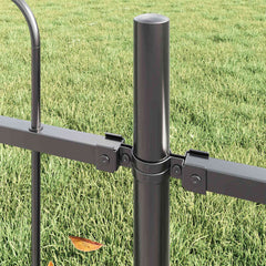 vidaXL Garden Fence BOXTEL 1.7 x 1.5 m Powder-coated Steel Grey 3
