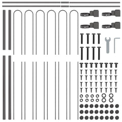 Garden Fence BOXTEL 1.7 x 1.5 m Powder-coated Steel Grey Height 150 cm 170 cm