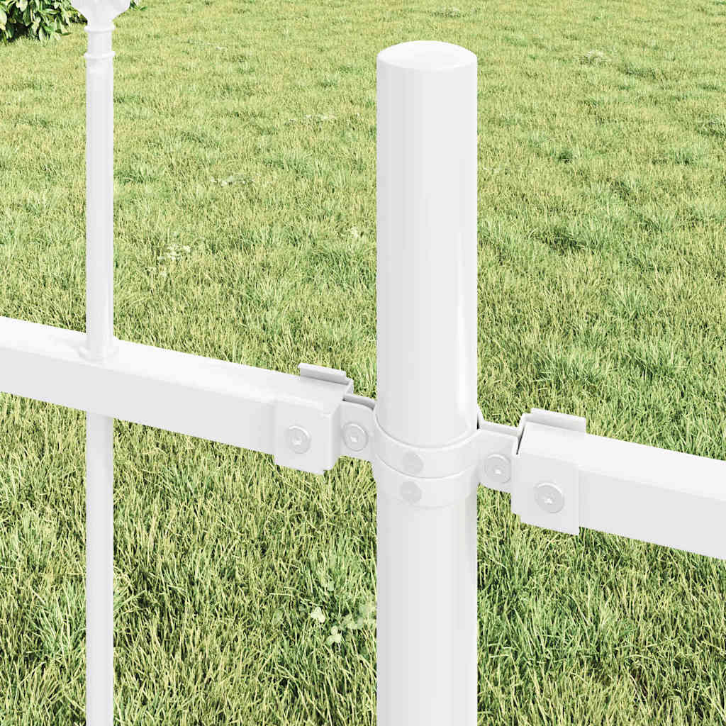 vidaXL Garden Fence WOERDEN 1.7 x 1.2 m Powder-coated Steel White 3