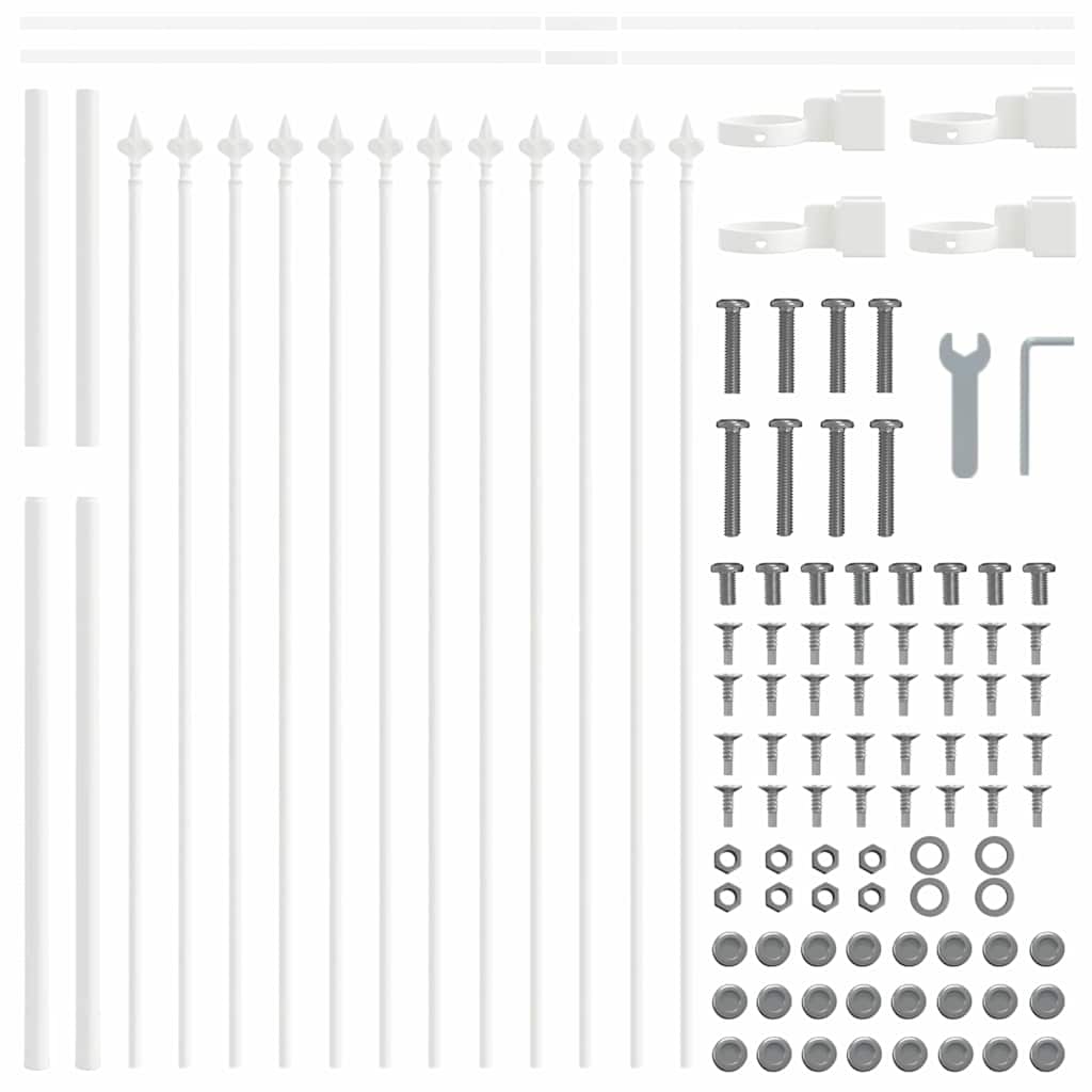 Garden Fence WOERDEN Powder-coated Steel White