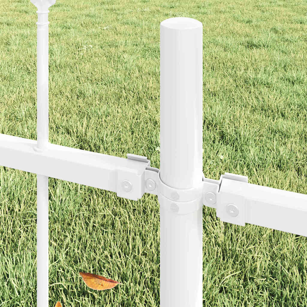 vidaXL Garden Fence WOERDEN 1.7 x 1.5 m Powder-coated Steel White 3