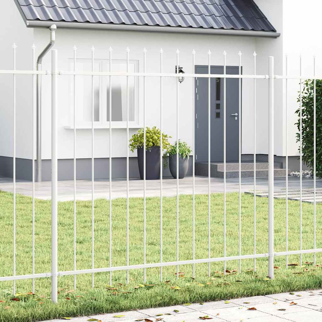 Garden Fence WOERDEN Powder-coated Steel White Height