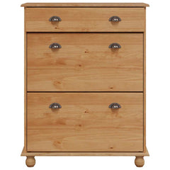 vidaXL Shoe Cabinet ASKIM Brown 85 x 35 x 108 cm Solid Pine Wood 6