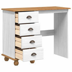Writing Desk ASKIM 95 x 40 x 75 cm Solid Pine Wood White