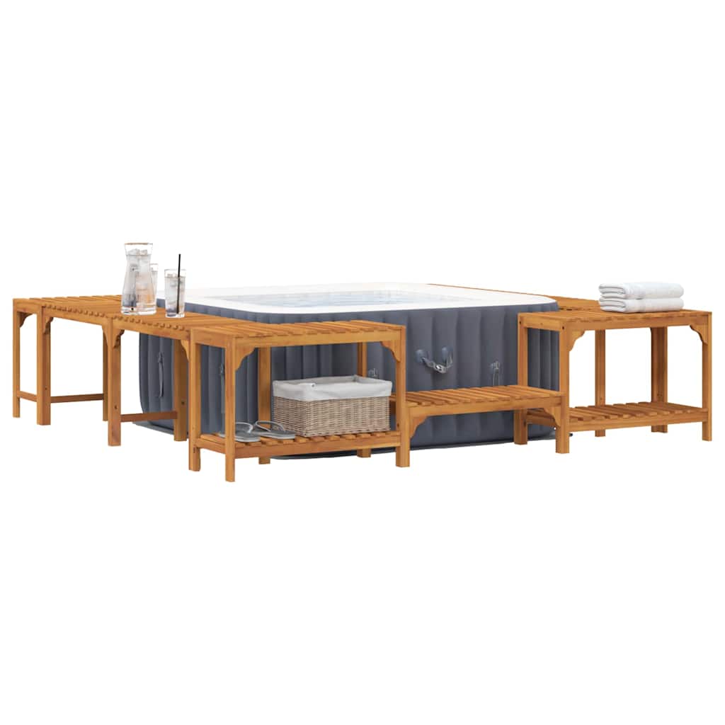 Hot Tub Surround Solid Acacia Wood Brown 255 cm 255 cm