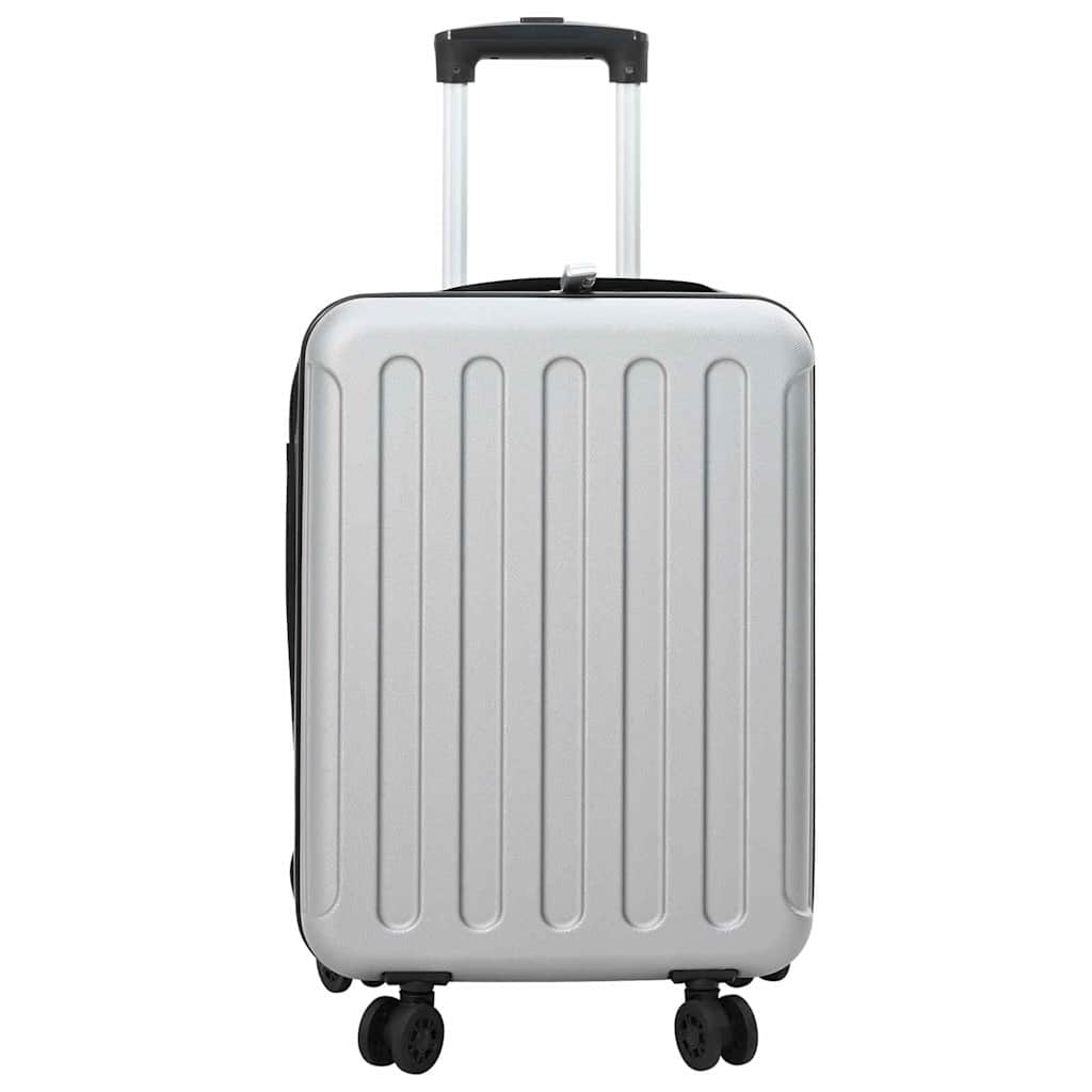 vidaXL Suitcase Folding with Lock Silver 34 x 23 x 55.5 cm ABS Plastic 3