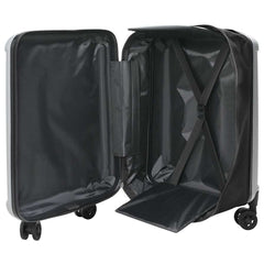 vidaXL Suitcase Folding with Lock Silver 43 x 27 x 66 cm ABS Plastic 2