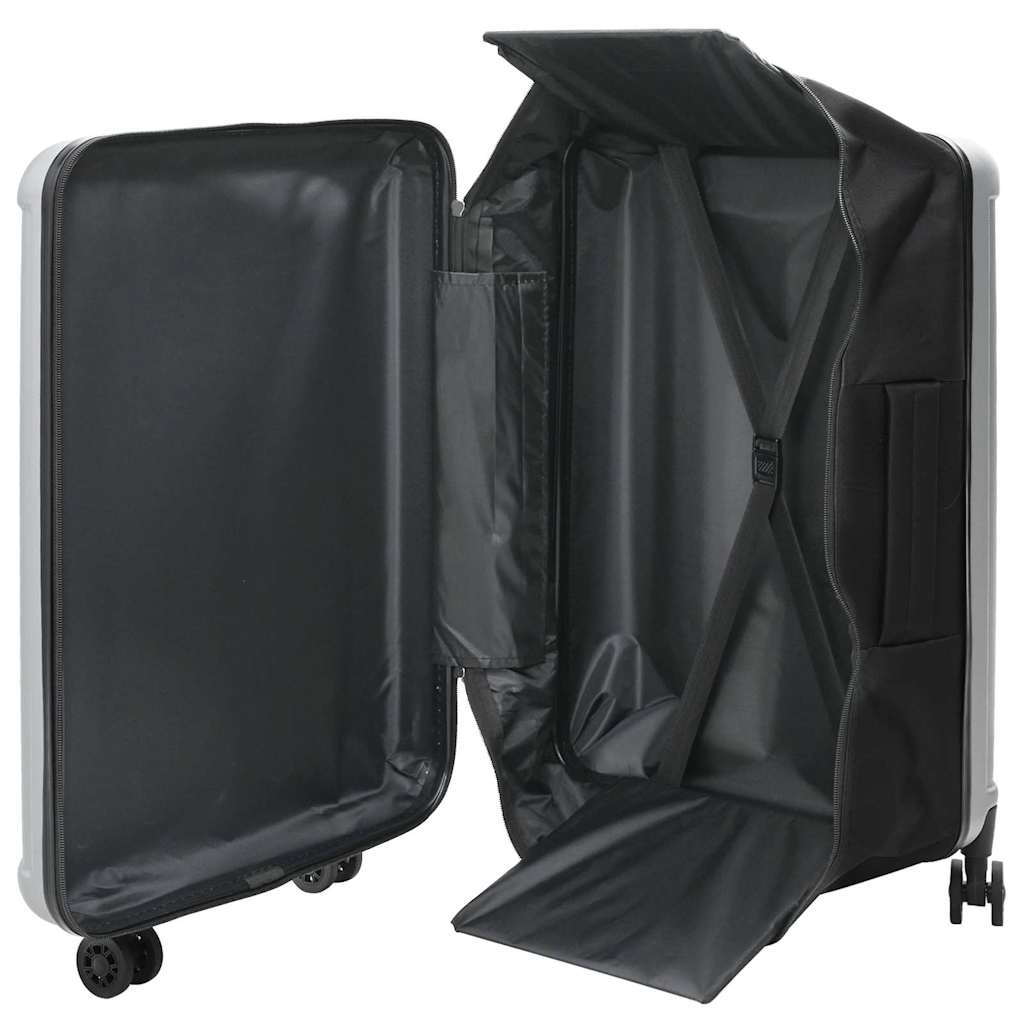 Suitcase Folding 50 x 30 x 76 cm ABS Plastic 28 inches Silver