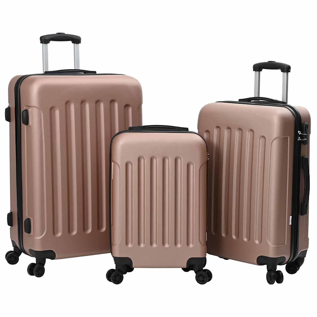 vidaXL Suitcase with Lock 3 pcs Rose Gold 50 x 31 x 78 cm ABS Plastic 1