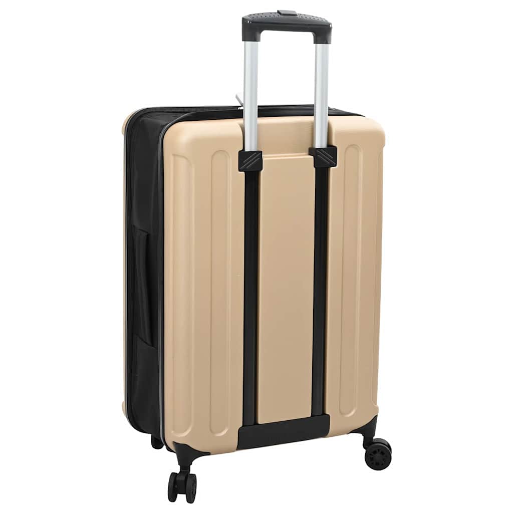 vidaXL Suitcase Folding Champagne 43 x 27 x 66 cm ABS Plastic 5