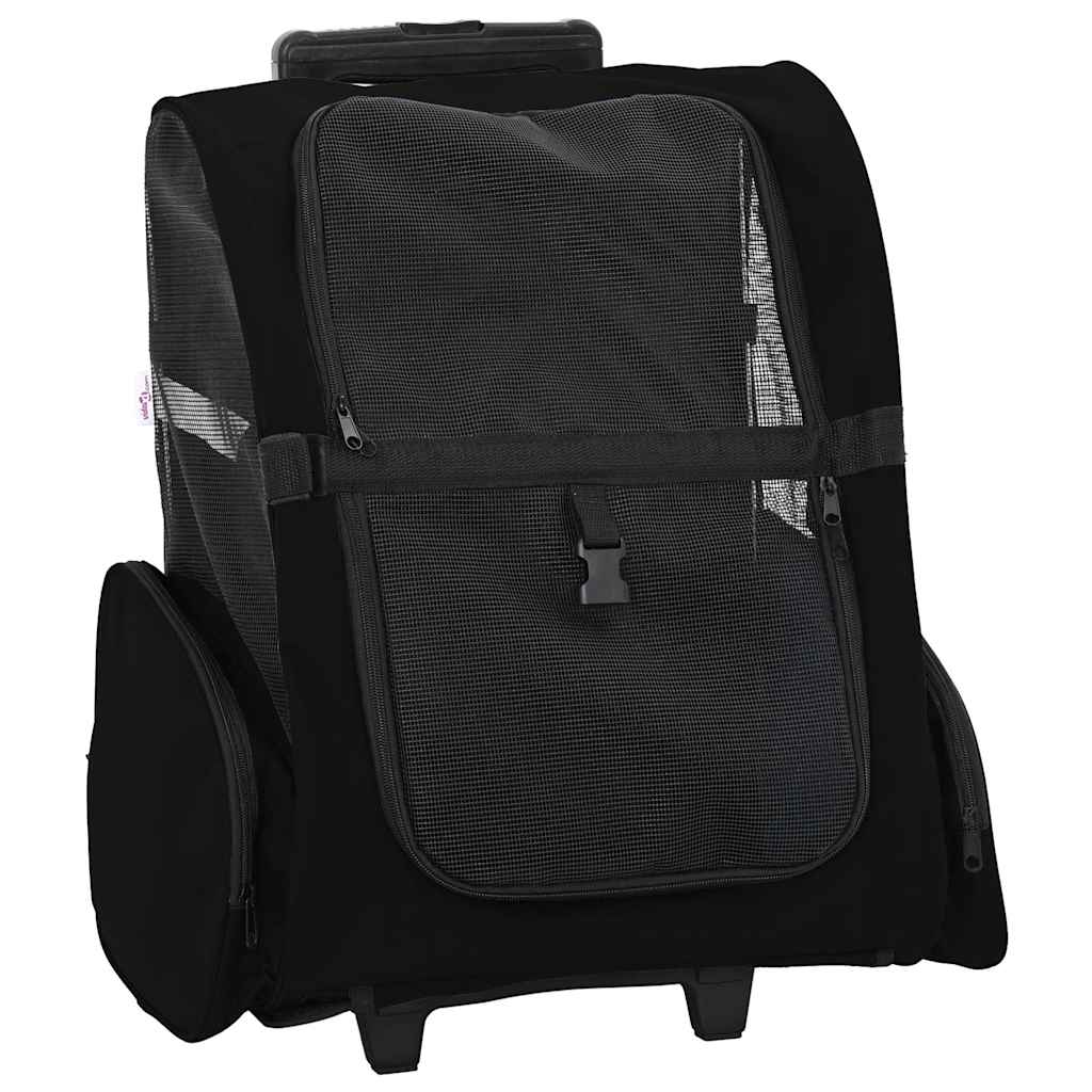 Pet Trolley 3-in-1 Design 48x32x(57-106) Oxford Fabric Black