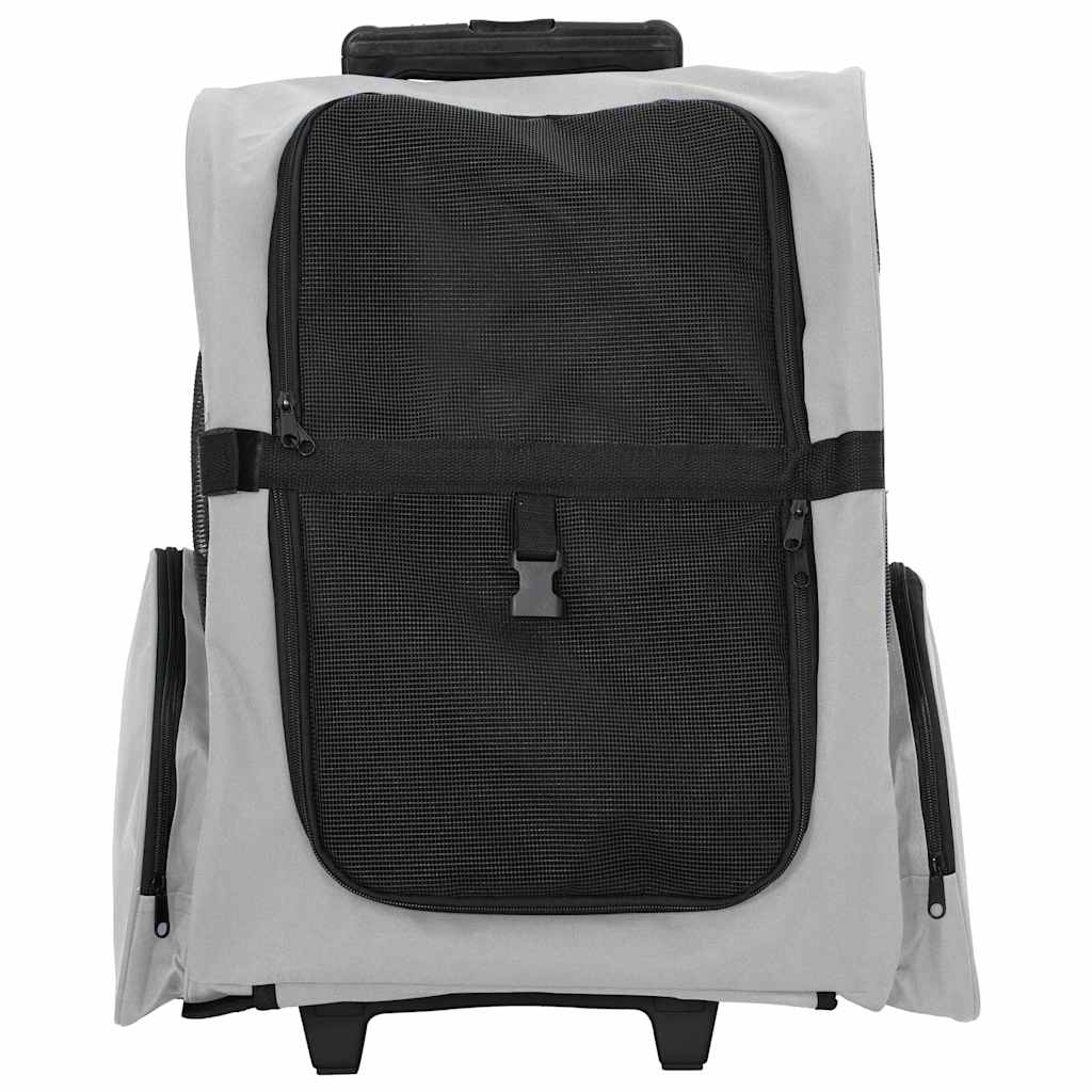 vidaXL Pet Trolley 3-in-1 Design Grey 48x32x(57-106) cm Oxford Fabric 3