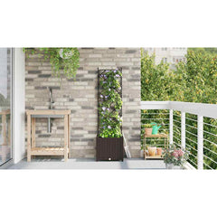 vidaXL Garden Planter Brown 40 x 40 x 143 cm PP 4