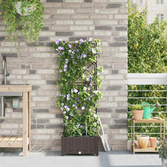 vidaXL Garden Planter Brown 40 x 40 x 126 cm PP 3