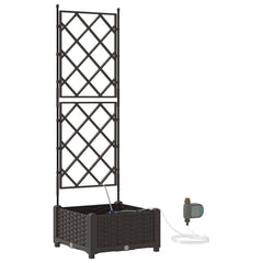 Garden Planter PP without wheel Depth 40 cm Width 40 cm Brown