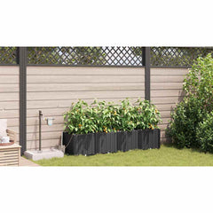 Garden Planter 4 pcs PP without Wheel Depth 40 cm Width 160 cm Black 37.5 cm