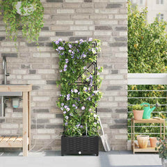 vidaXL Garden Planter Black 40 x 40 x 126 cm PP 3
