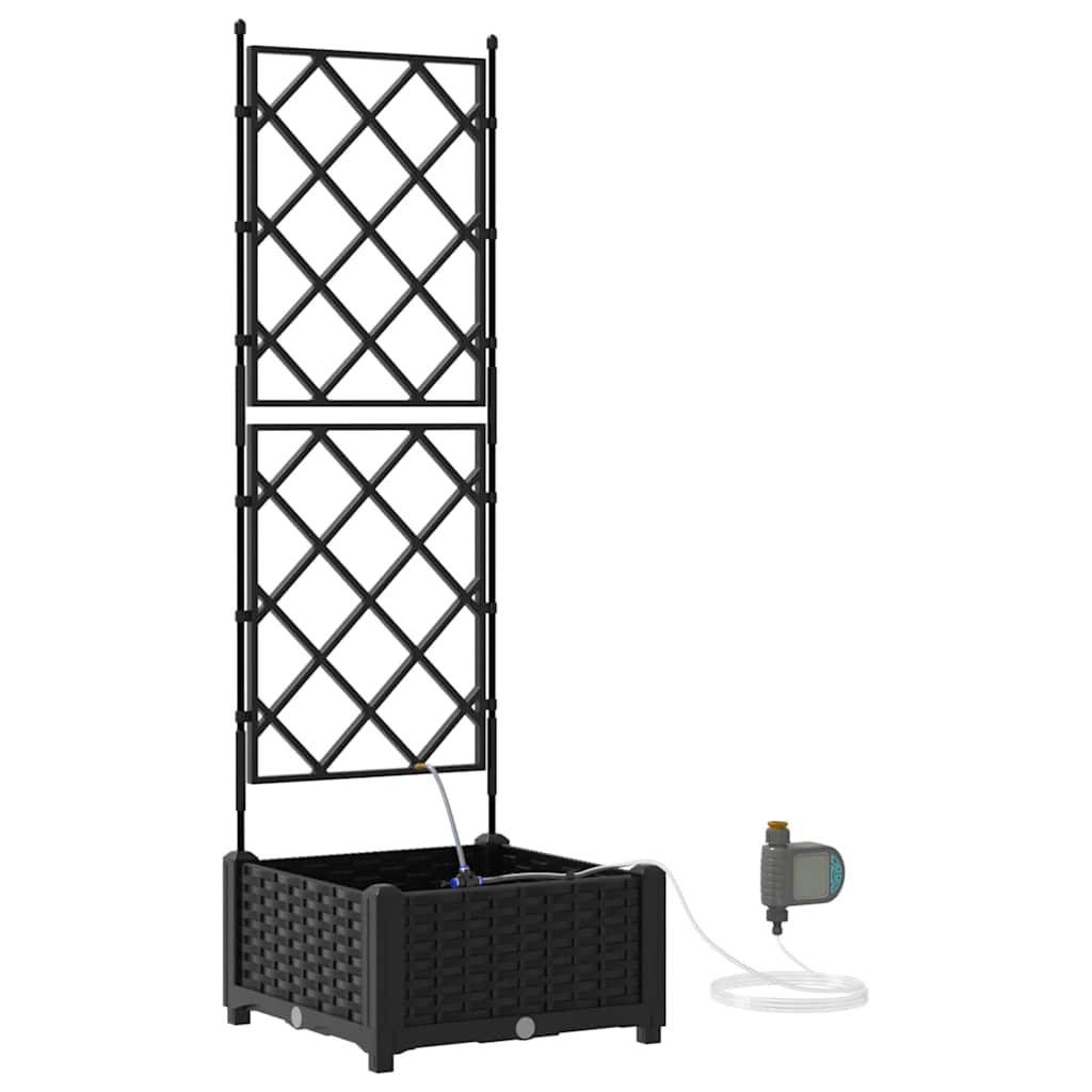 Garden Planter PP without wheel Depth 40 cm Width 40 cm Black