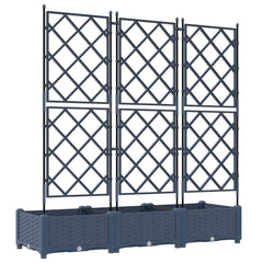 vidaXL Garden Planter 3 pcs Grey 120 x 40 x 125.5 cm PP 6