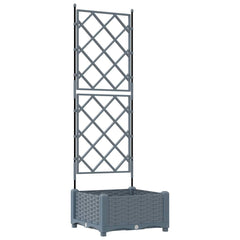 vidaXL Garden Planter LiGht Grey 40 x 40 x 125.5 cm PP 2