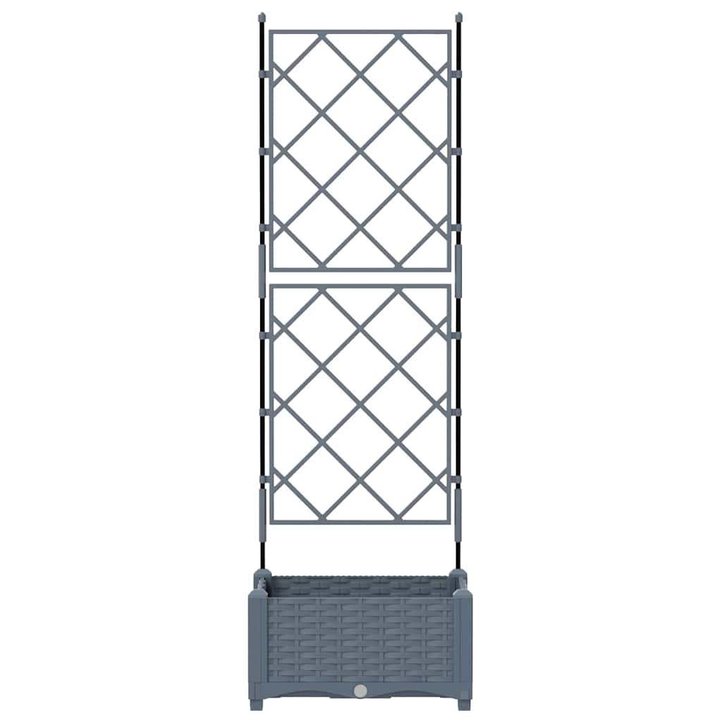 vidaXL Garden Planter LiGht Grey 40 x 40 x 125.5 cm PP 5