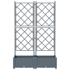 vidaXL Garden Planter 2 pcs LiGht Grey 80 x 40 x 125.5 cm PP 5