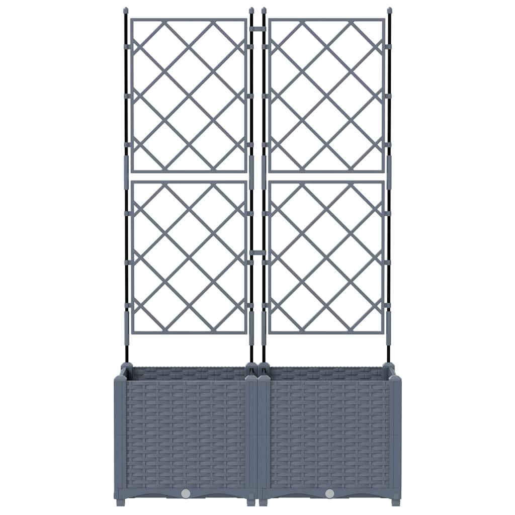 vidaXL Garden Planter 2 pcs LiGht Grey 80 x 40 x 143 cm PP 5
