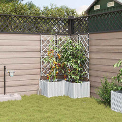 Garden Planter 3 pcs 80 x 80 x 142 cm PP without Wheel White