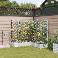 Garden Planter 5 pcs PP without Wheel Depth 120 cm White 126 cm