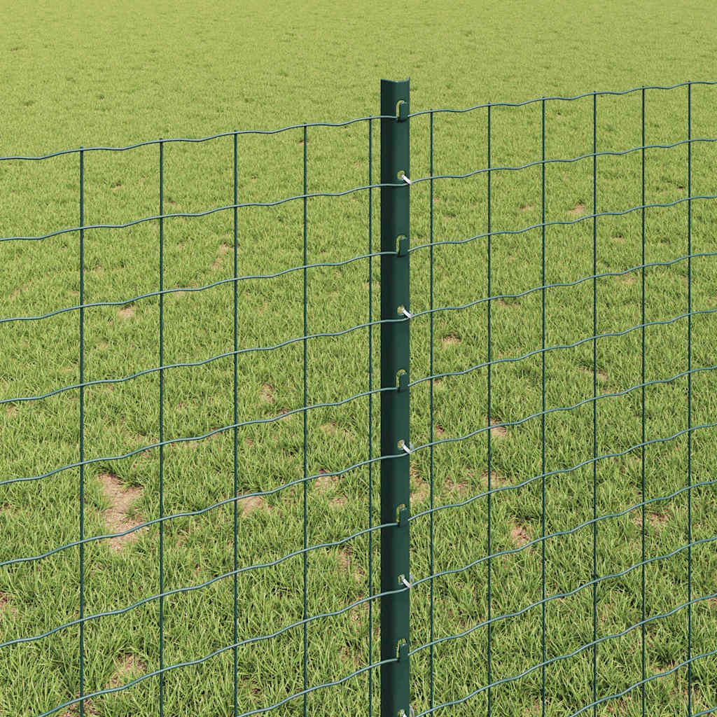vidaXL Embedded Fence Post 5 pcs Green 140 cm Powder-Coated Steel 4