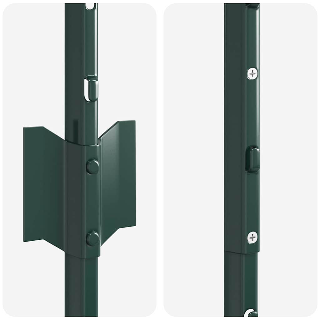 vidaXL Embedded Fence Post 5 pcs Green 200 cm Powder-Coated Steel 6