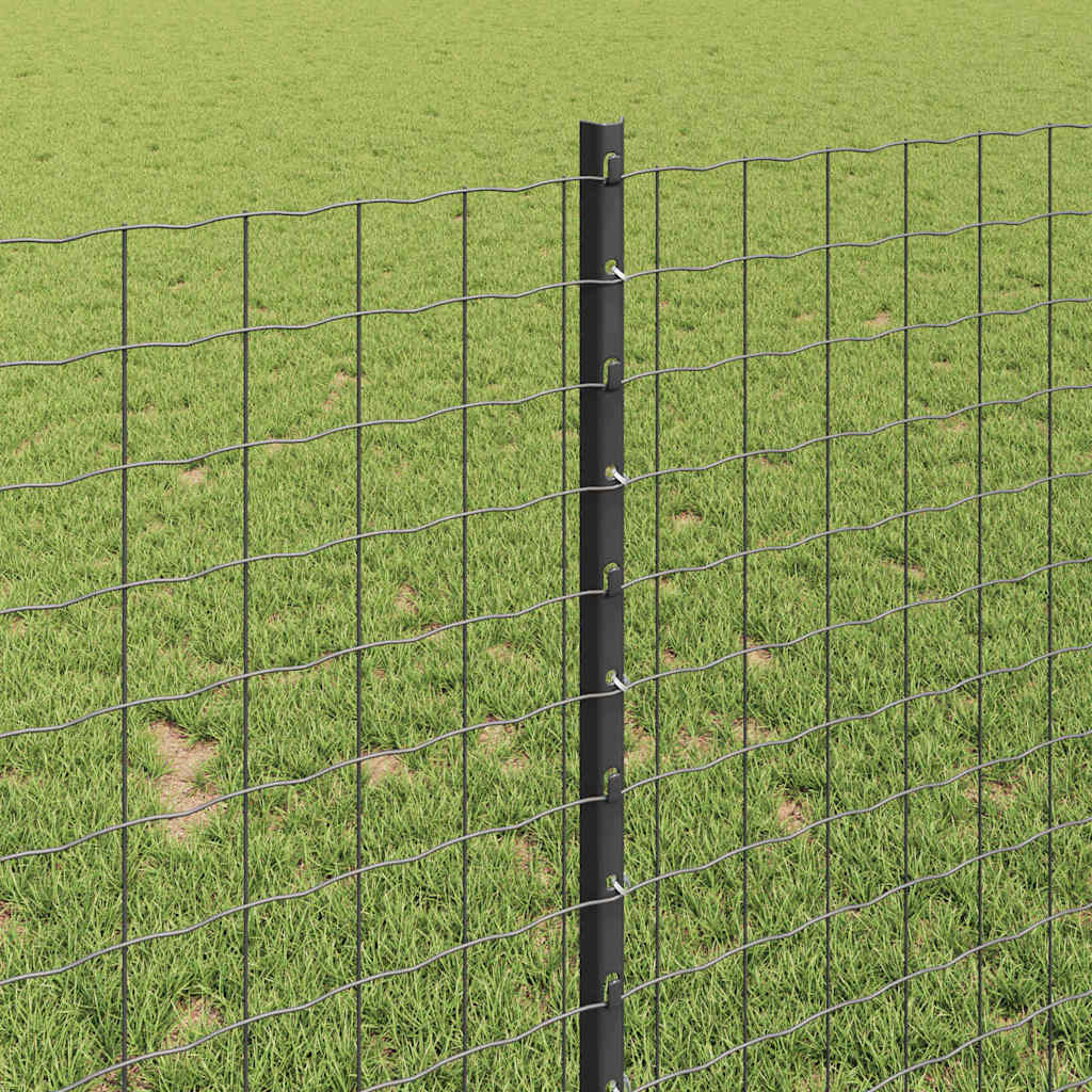vidaXL Embedded Fence Post 5 pcs Grey 140 cm Powder-Coated Steel 4