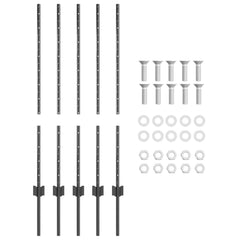 vidaXL Embedded Fence Post 5 pcs Grey 140 cm Powder-Coated Steel 5