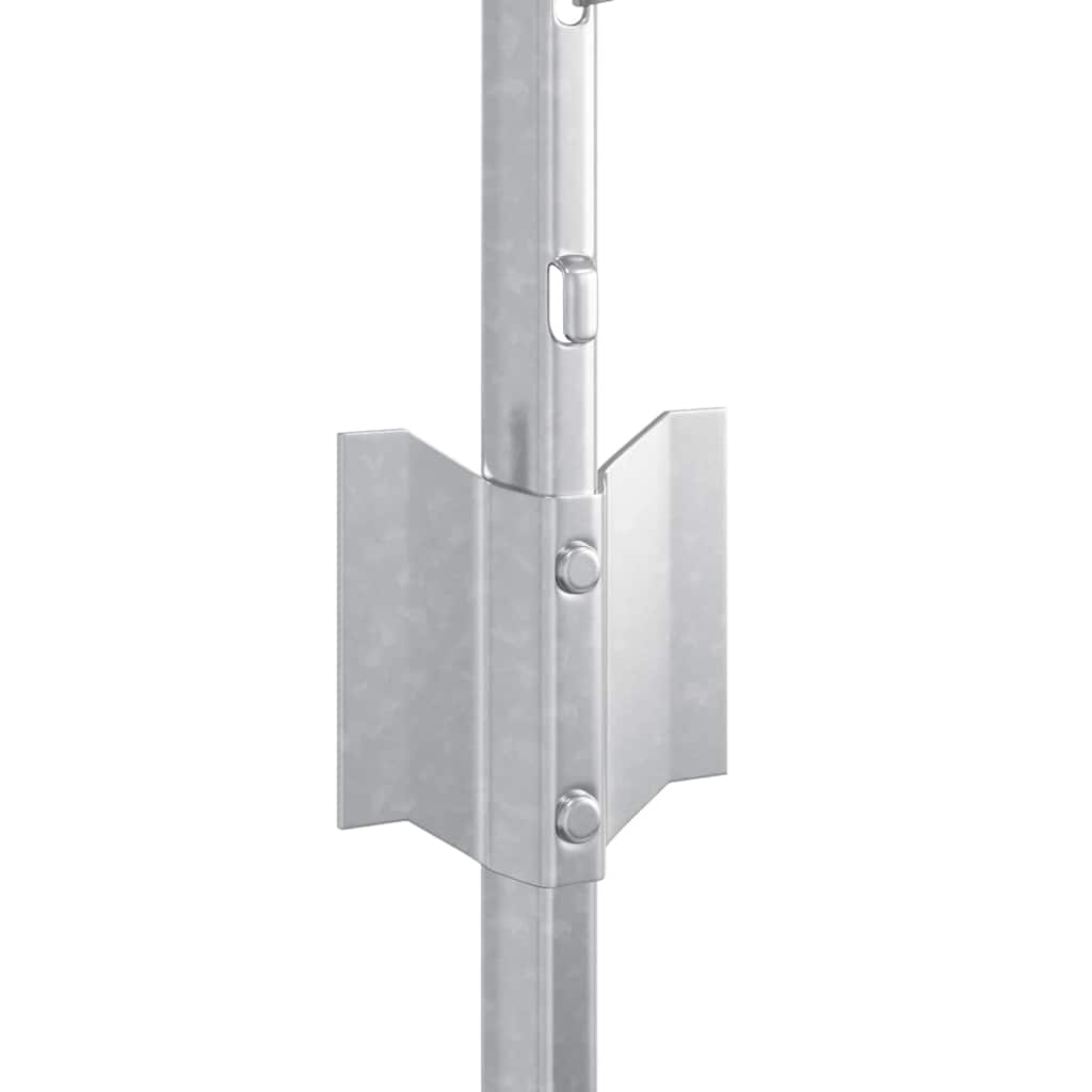 vidaXL Embedded Fence Post 11 pcs Silver 100 cm Powder-Coated Steel 5