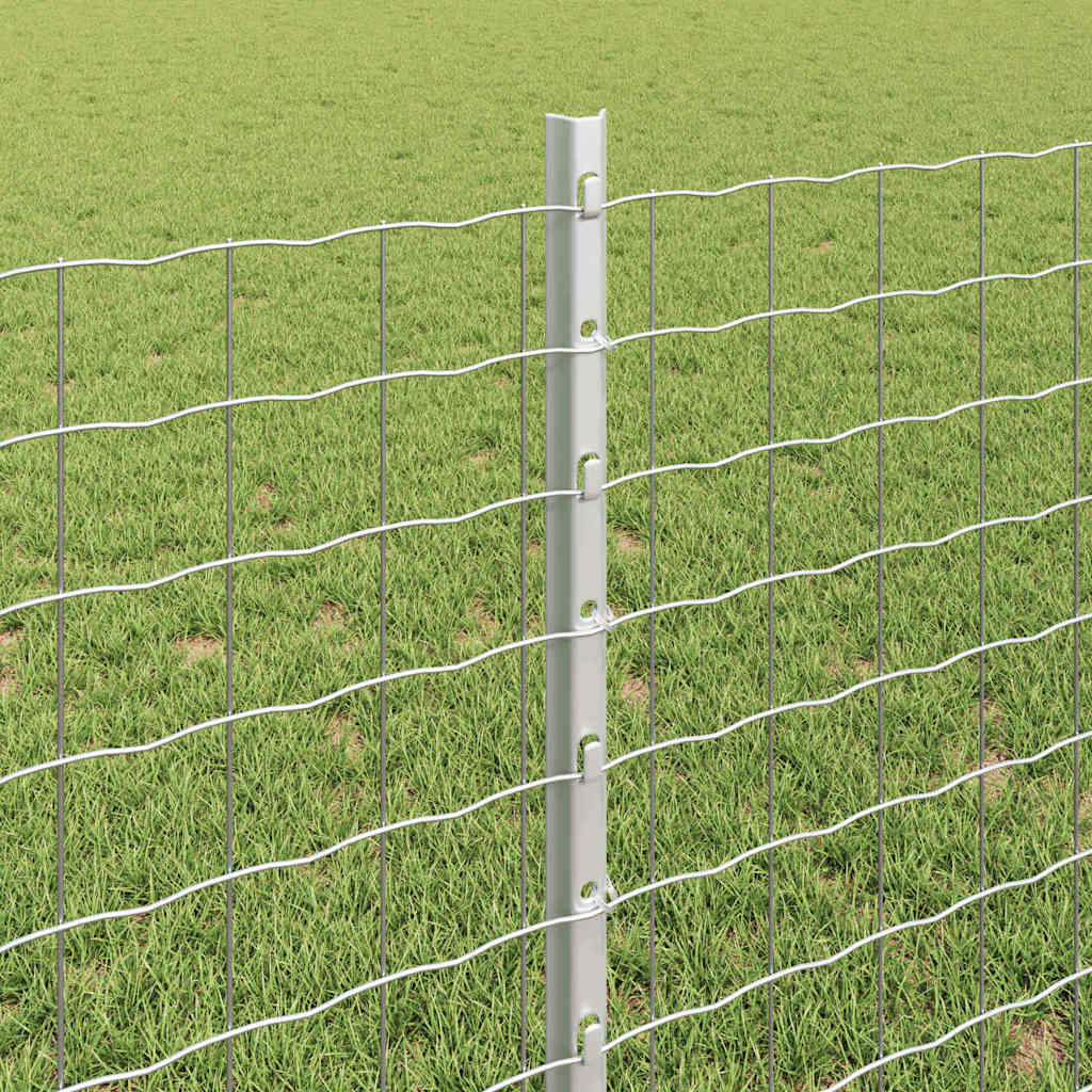 vidaXL Embedded Fence Post 5 pcs Silver 120 cm Powder-Coated Steel 4