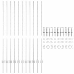vidaXL Embedded Fence Post 11 pcs Silver 180 cm Powder-Coated Steel 5