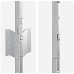 vidaXL Embedded Fence Post 5 pcs Silver 200 cm Powder-Coated Steel 6